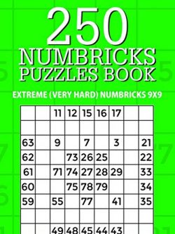 250 Numbricks Puzzle Book: Extreme (Very Hard) Numbricks 9x9 (Volume 19)
