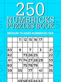 250 Numbricks Puzzle Book: Medium to Hard Numbricks 9x9 (Volume 21)