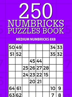 250 Numbricks Puzzle Book: Medium Numbricks 8x8 (Volume 24)